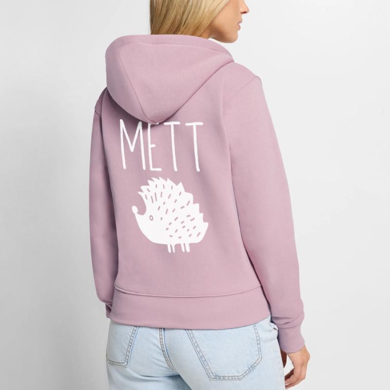 Mettigel Mett Igel Hackfleisch Fleischesser Hackk Frauen Premium Bio Zip Hoodie