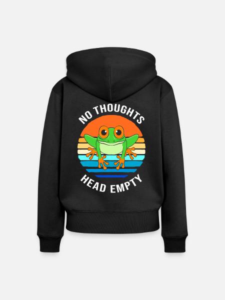 Frosch Laubfrosch - Frauen Premium Bio Zip Hoodie - Schwarz