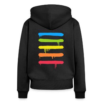 Trendy Cool Graffiti Tag Lines - Women's Premium Organic Zip Hoodie - black - Back - Julia (174cm)