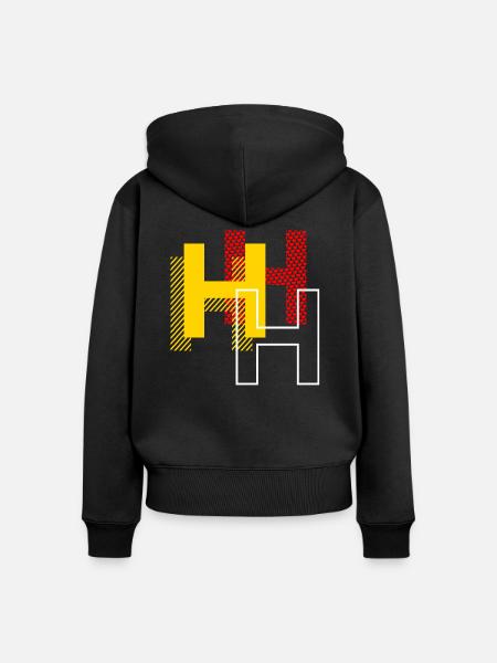 H h h - Frauen Premium Bio Zip Hoodie - Schwarz