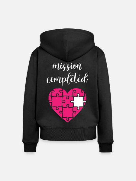 Mission Completed Puzzle - Frauen Premium Bio Zip Hoodie - Schwarz