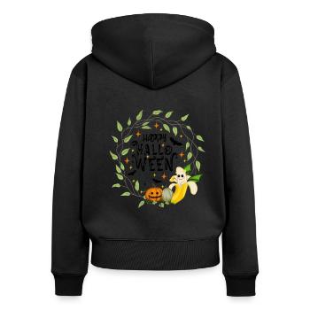 Happy Halloween Banana - Women's Premium Organic Zip Hoodie - black - Back - Julia (174cm)