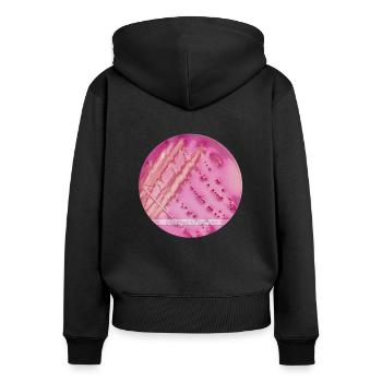 DESIGNED BY BACTERIA Edition 2 - Sweat à capuche zippé Premium bio Femme - noir - Dos - Julia (174cm)