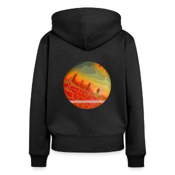 DESIGNED BY BACTERIA Edition 3 - Sweat à capuche zippé Premium bio Femme - noir - Dos - Julia (174cm)