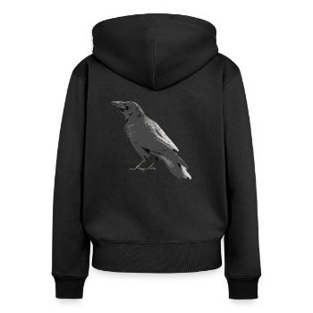Crow - Women's Premium Organic Zip Hoodie - black - Back - Julia (174cm)