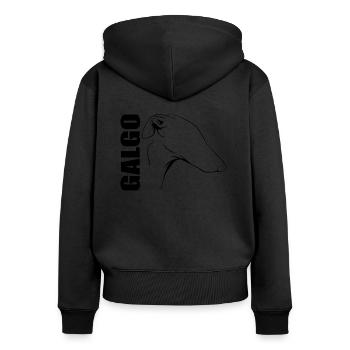 GALGO Greyhounds Dogs Dog Wilsigns - Women's Premium Organic Zip Hoodie - black - Back - Julia (174cm)