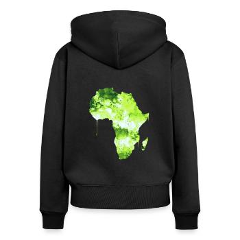 Africa - Women's Premium Organic Zip Hoodie - black - Back - Julia (174cm)