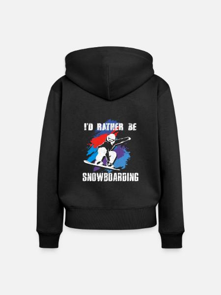 Snowboard Snowboarder Snowboarden - Frauen Premium Bio Zip Hoodie - Schwarz