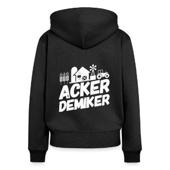 Landwirt Bauer Landwirtschaft Sprüche Studium - Frauen Premium Bio Zip Hoodie - Schwarz - Hinten - Julia (174cm)