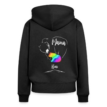 Mama Bear Gay lgbt Mother's Day Mother's Gift - Women's Premium Organic Zip Hoodie - black - Back - Julia (174cm)