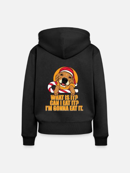 Weihnachtshund Weihnachten Hunde Geschenk - Frauen Premium Bio Zip Hoodie - Schwarz