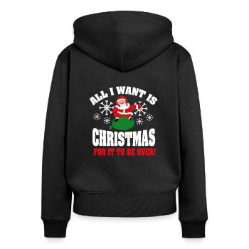 Anti Weihnachten Sarkasmus Ugly Christmas Geschenk - Frauen Premium Bio Zip Hoodie - Schwarz - Hinten - Julia (174cm)
