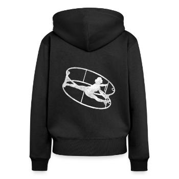 Rhönrad Turnen Rhönrad Fahren Sport Geschenk Frau - Frauen Premium Bio Zip Hoodie - Schwarz - Hinten - Julia (174cm)
