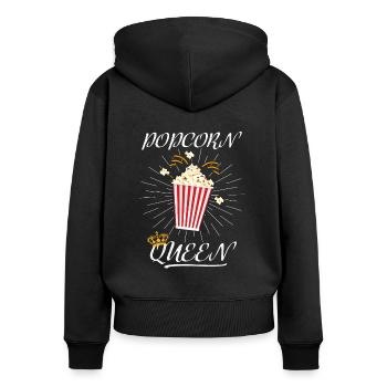 Popcorn costume popcorn reine cinéma tv carnaval - Sweat à capuche zippé Premium bio Femme - noir - Dos - Julia (174cm)