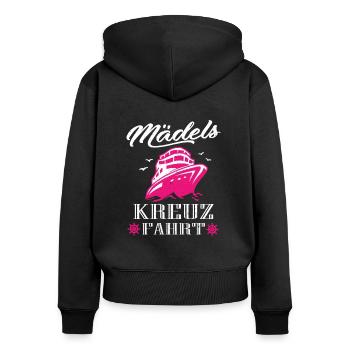 Kreuzfahrtschiff Urlaub Mädels Kreuzfahrt Cruise - Frauen Premium Bio Zip Hoodie - Schwarz - Hinten - Julia (174cm)