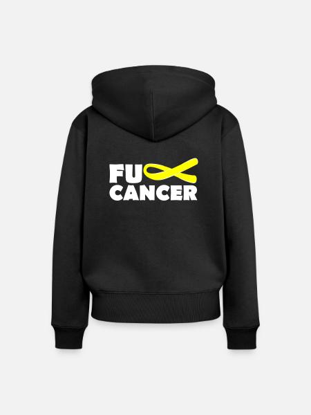 Fuck Cancer - Frauen Premium Bio Zip Hoodie - Schwarz