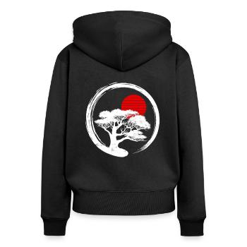 Bonsai tree - Women's Premium Organic Zip Hoodie - black - Back - Julia (174cm)