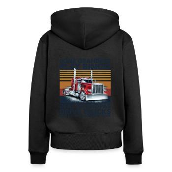 Some Grandpas Play Bingo Real Grandpas Drive Truck - Frauen Premium Bio Zip Hoodie - Schwarz - Hinten - Julia (174cm)