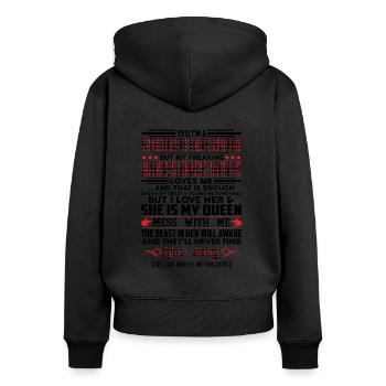 Yes I'm A Spoiled Husband My Freaking Awesome Wife - Frauen Premium Bio Zip Hoodie - Schwarz - Hinten - Julia (174cm)