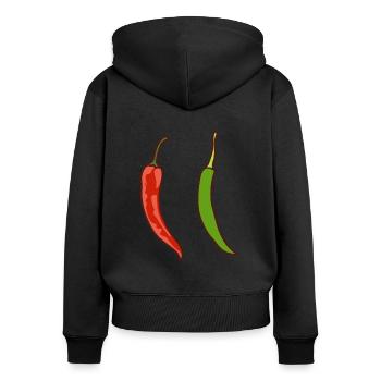 Spicy Chilli - Women's Premium Organic Zip Hoodie - black - Back - Julia (174cm)
