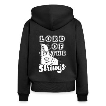Lord of the Strings Guitare électrique - Sweat à capuche zippé Premium bio Femme - noir - Dos - Julia (174cm)