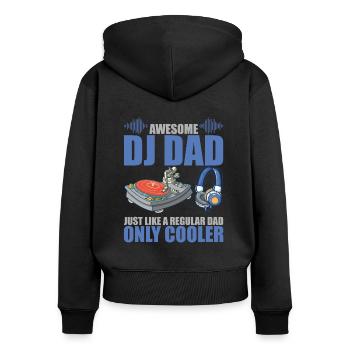 Awesome DJ Dad Just Like A Regular Dad Only Cooler - Frauen Premium Bio Zip Hoodie - Schwarz - Hinten - Julia (174cm)