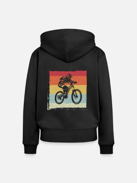 MTB Downhill - Frauen Premium Bio Zip Hoodie - Schwarz
