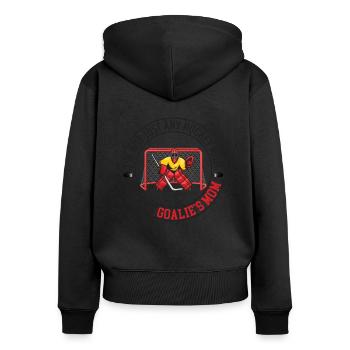 Je ne suis pas juste tout le hockey Maman Je suis La Mère du Gardien - Sweat à capuche zippé Premium bio Femme - noir - Dos - Julia (174cm)