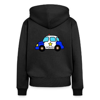 Police Car Baby Toddler Kid - Sweat à capuche zippé Premium bio Femme - noir - Dos - Julia (174cm)