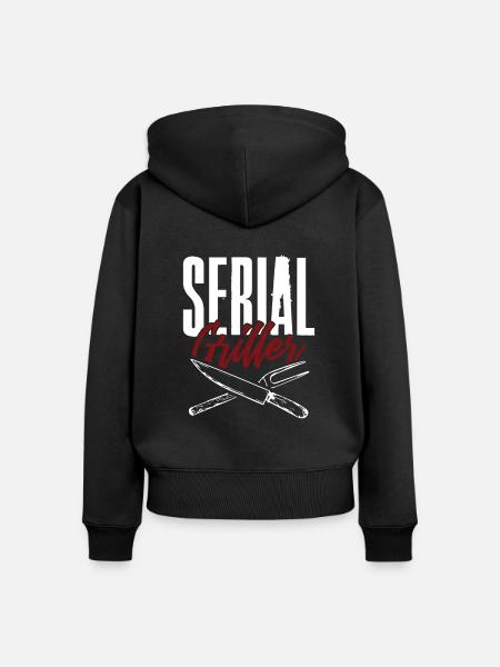 serial griller - Frauen Premium Bio Zip Hoodie - Schwarz