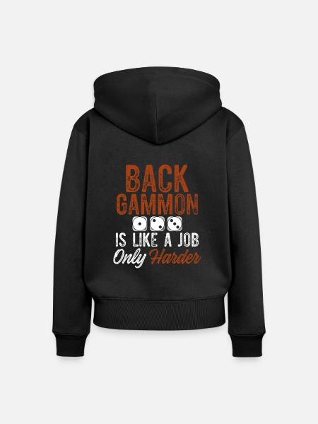 backgammon job - Frauen Premium Bio Zip Hoodie - Schwarz