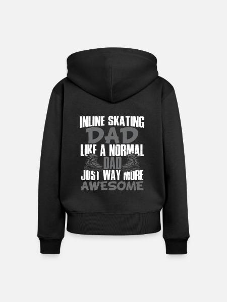 inline skate dad - Frauen Premium Bio Zip Hoodie - Schwarz