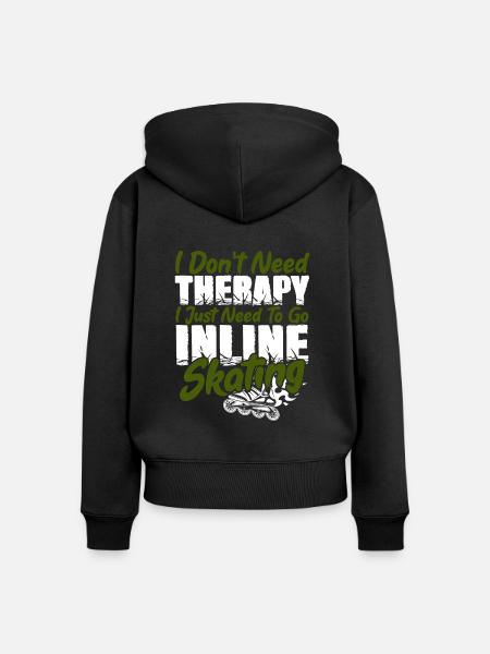 therapie inline skating - Frauen Premium Bio Zip Hoodie - Schwarz
