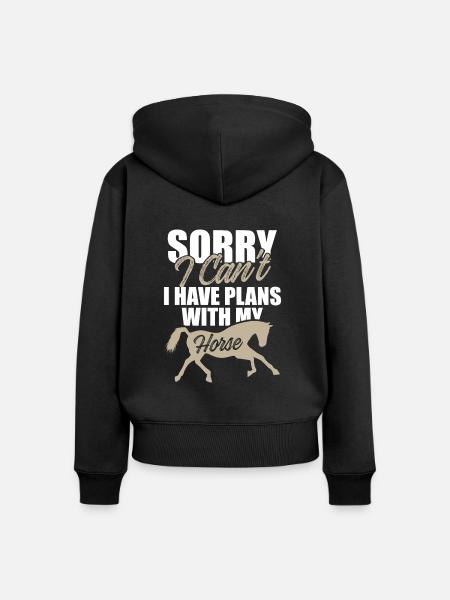 pläne pferde - Frauen Premium Bio Zip Hoodie - Schwarz