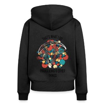 Paragliding Gleitschirm Paragleiter Paraglider - Women's Premium Organic Zip Hoodie - black - Back - Julia (174cm)