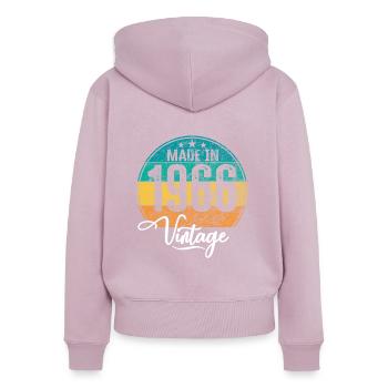 Vintage Made in 1966 Geburtsjahr 1966 Geburtstag - Frauen Premium Bio Zip Hoodie - Altrosa - Hinten - Julia (174cm)