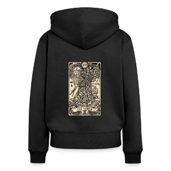 The Tower I Goth Tarot Card I Fortune Teller - Frauen Premium Bio Zip Hoodie - Schwarz - Hinten - Julia (174cm)