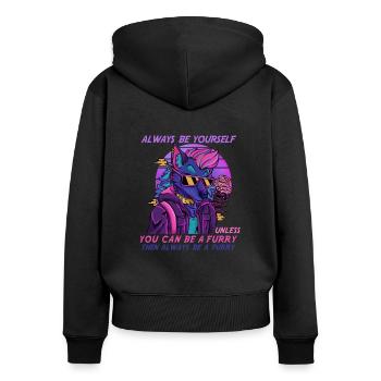 Sii sempre te stesso a meno che tu non possa essere un Furry - Felpa con cappuccio con zip ecologica premium da donna - nero - Retro - Julia (174cm)