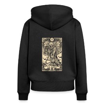 The Hermit I Witchcraft Tarot Card I Fortune - Frauen Premium Bio Zip Hoodie - Schwarz - Hinten - Julia (174cm)