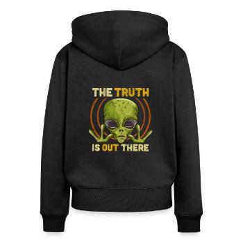 La vérité est là-bas cadeau extraterrestre martien - Sweat à capuche zippé Premium bio Femme - noir - Dos - Julia (174cm)
