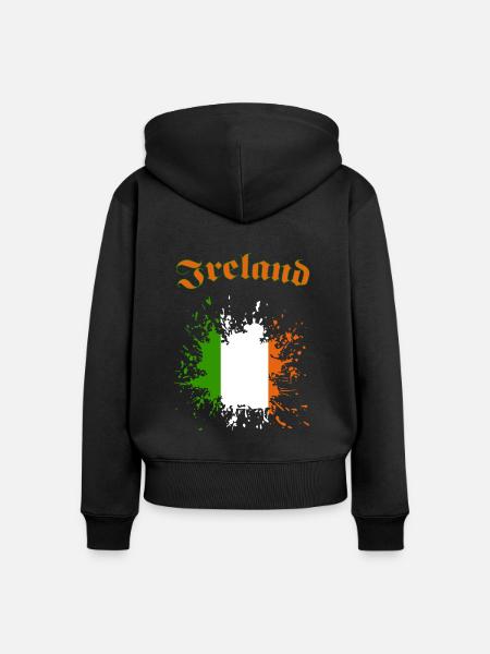 Ireland Shamrock - Frauen Premium Bio Zip Hoodie - Schwarz