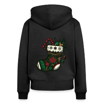 Christmas Stocking - Women's Premium Organic Zip Hoodie - black - Back - Julia (174cm)