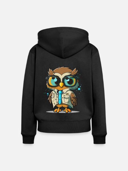 Der weise Wissenschaftler - Frauen Premium Bio Zip Hoodie - Schwarz