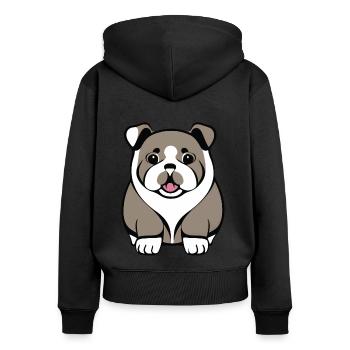 Juste chien mignon - Sweat à capuche zippé Premium bio Femme - noir - Dos - Julia (174cm)