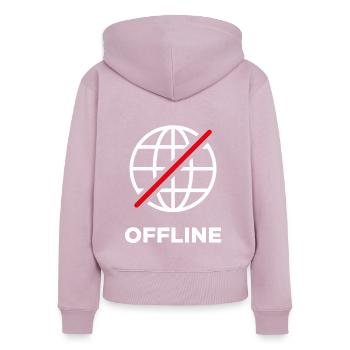 Offline - Frauen Premium Bio Zip Hoodie - Altrosa - Hinten - Julia (174cm)