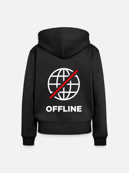 Offline - Frauen Premium Bio Zip Hoodie - Schwarz