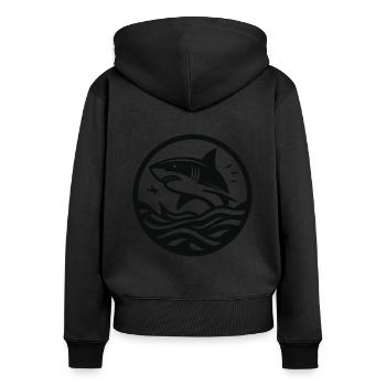 Design de requin cool pour le fan de requin - Sweat à capuche zippé Premium bio Femme - noir - Dos - Julia (174cm)