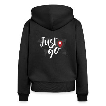 Abenteuer Weltreise Reisen Wandern Reise Geschenk - Frauen Premium Bio Zip Hoodie - Schwarz - Hinten - Julia (174cm)