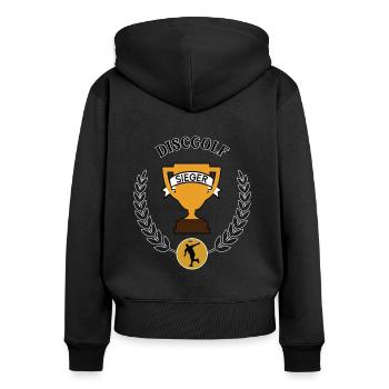 Discgolf Sieger Discgolfer Spieler Team Sieg - Frauen Premium Bio Zip Hoodie - Schwarz - Hinten - Julia (174cm)