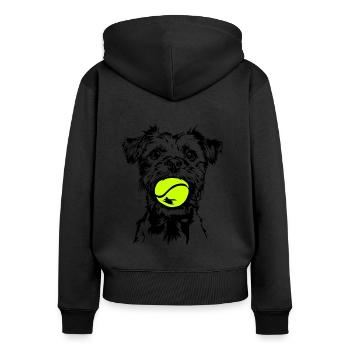 Border Terrier Chien Chien Wilsigns - Sweat à capuche zippé Premium bio Femme - noir - Dos - Julia (174cm)